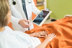 Ultrasound scan during prenatal checkup
