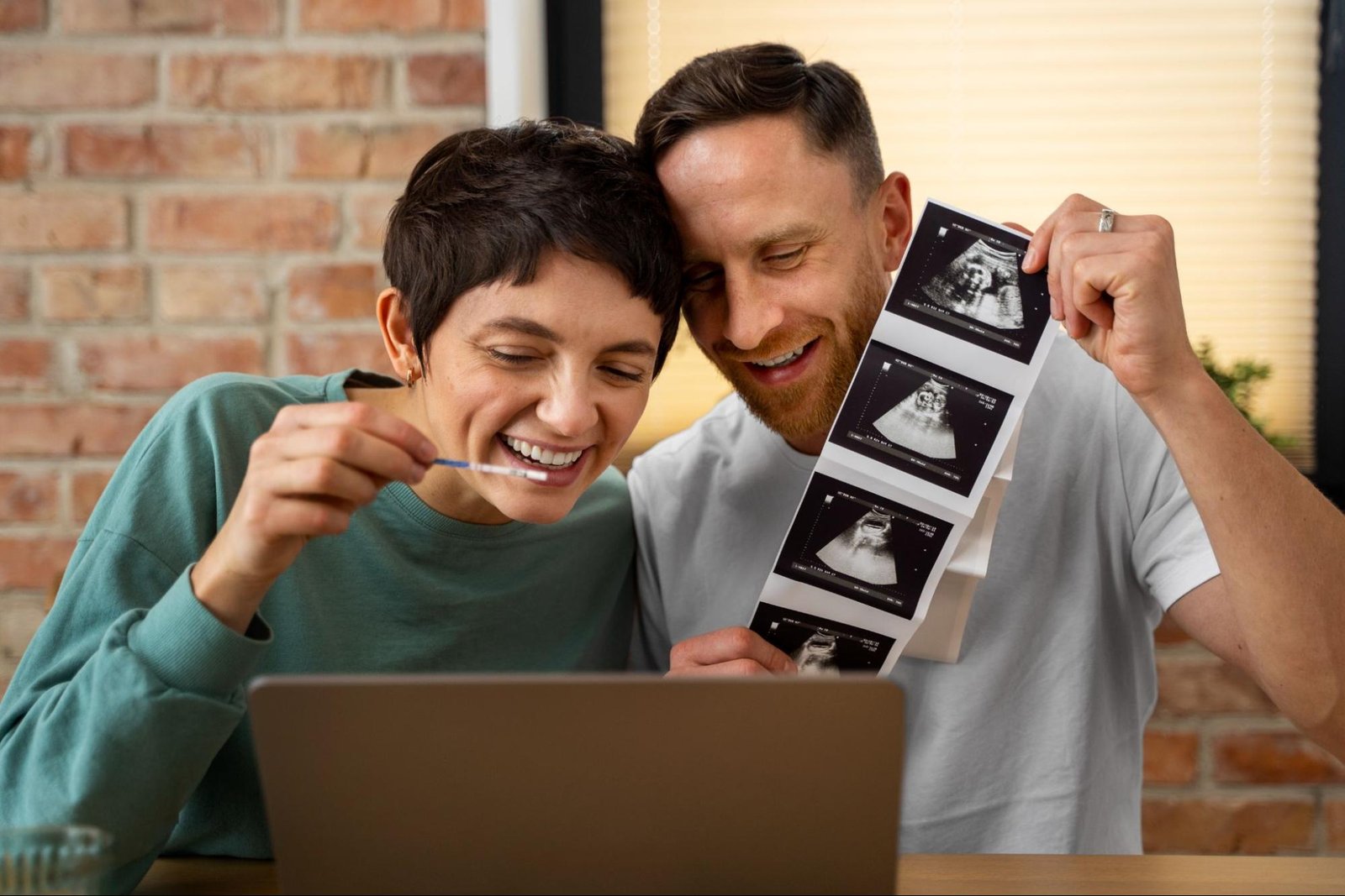 Ultrasound scan showing twin pregnancy