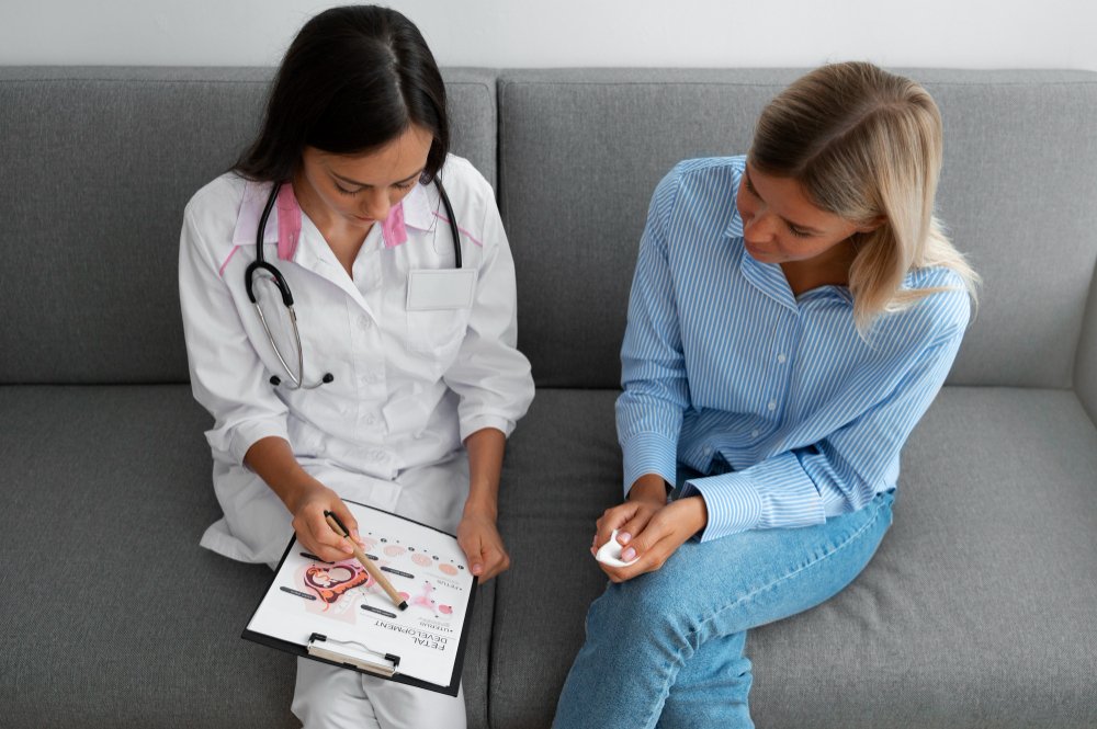 woman consulting fertility specialist